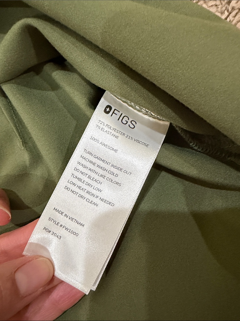 Figs Set- OLIVE GREEN- XS Catarina Top/XS-PETITE Zamora Bottoms - Picture 4 of 9